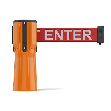 Montour Line Retractable Belt Barrier Cone Mount Orange Case 9ft. R.Cau.Belt CP100-OR-CAURW-90